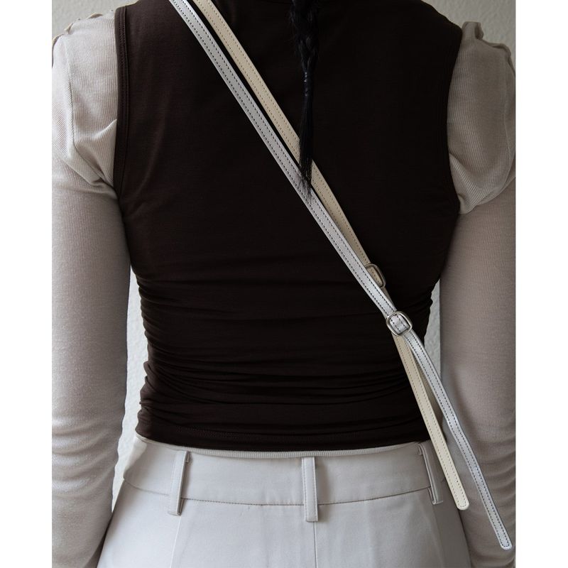 leather mignon bag - butter / strap - ( cowleather, chain)