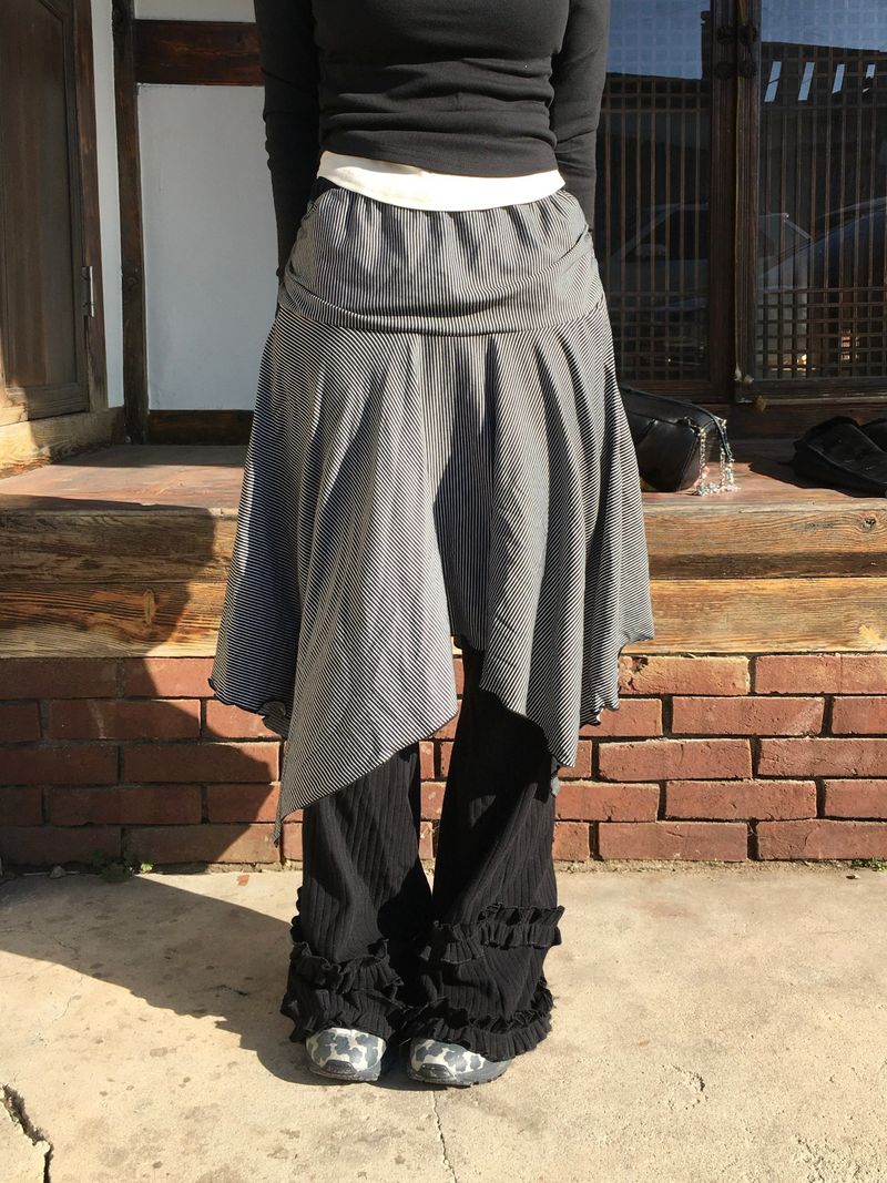 RITCORE（リットコア）の「Peach Unbalanced Layered Midi Skirt (2c)（Skirts）」