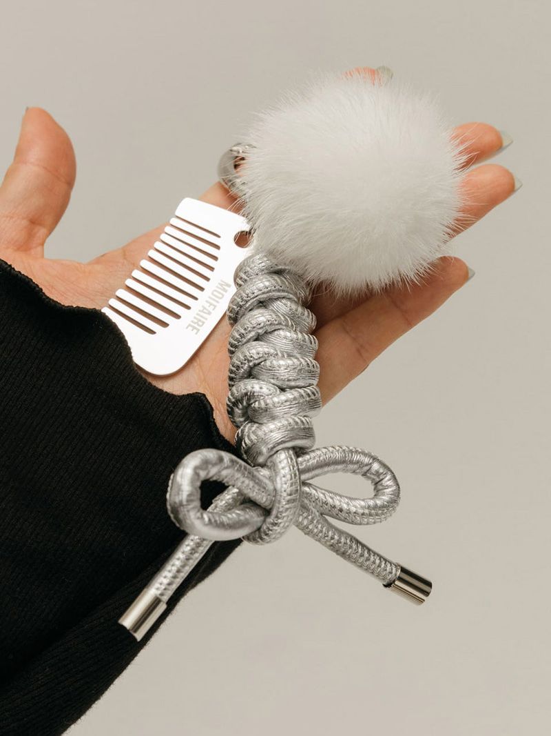MINK ROPE KEYRING / SILVER