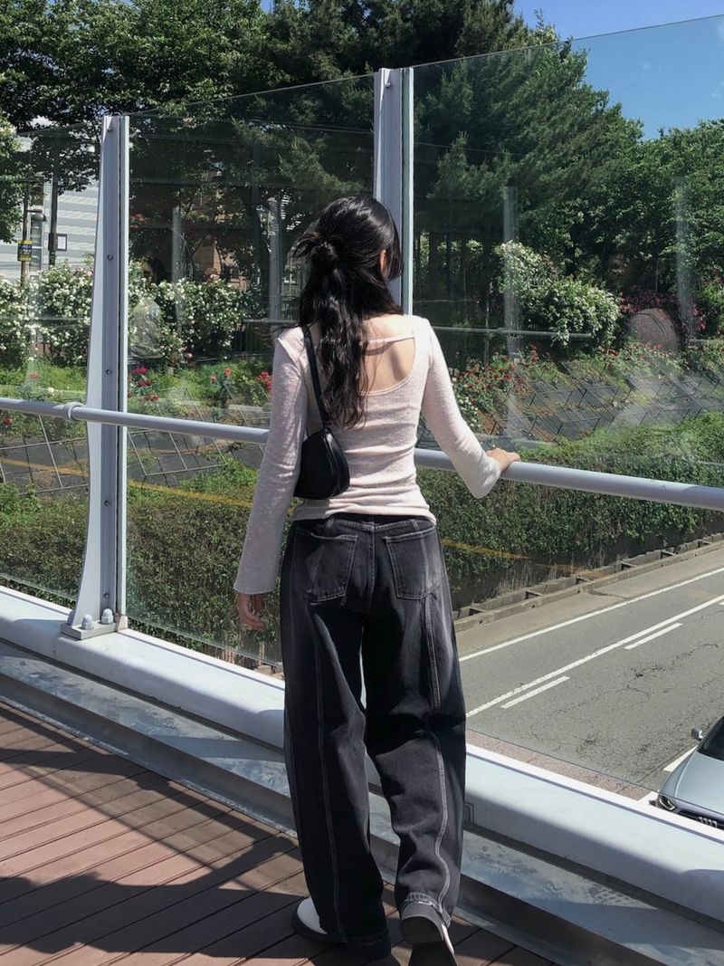 Backless Boat Neck Knit
