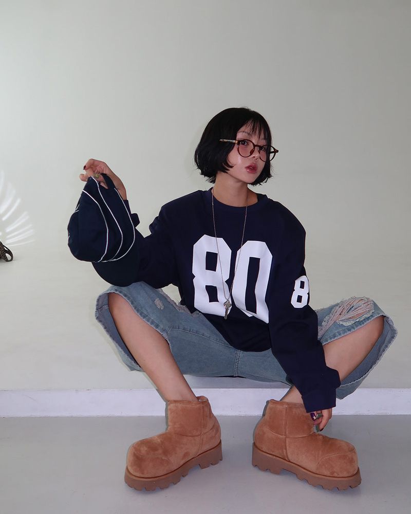 80 Number Oversized Fit Sweatshirt