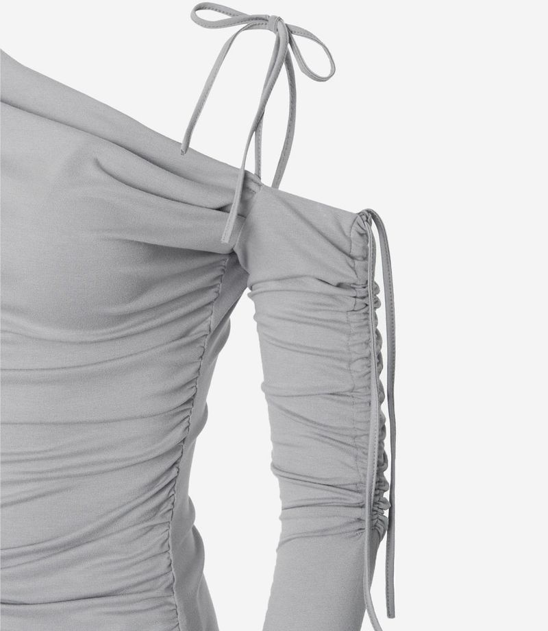 Cats Draping One-Shoulder Top