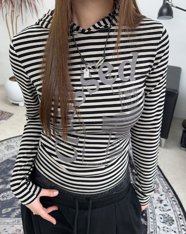 Ruben Striped Print Hoodie