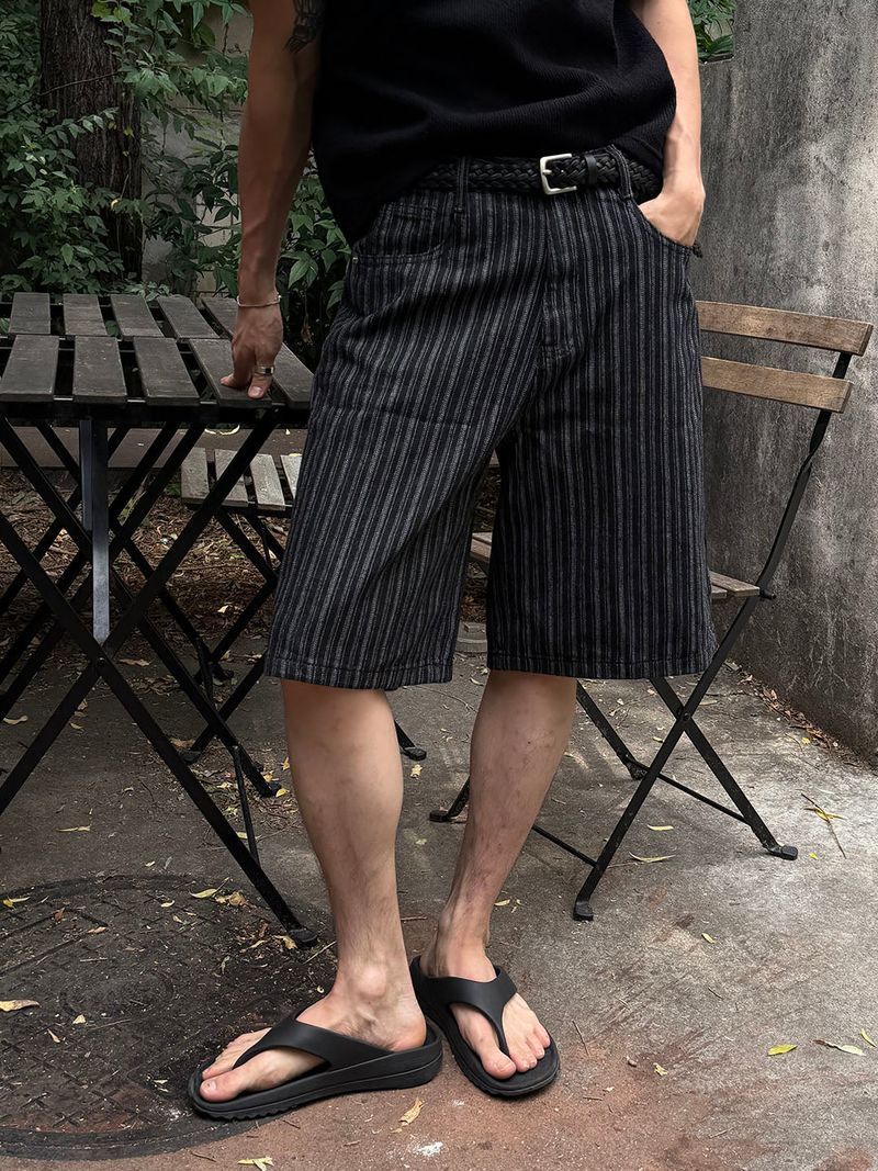 LAURANT（ロラン）の「Stripe bermuda denim pants（Pants）」