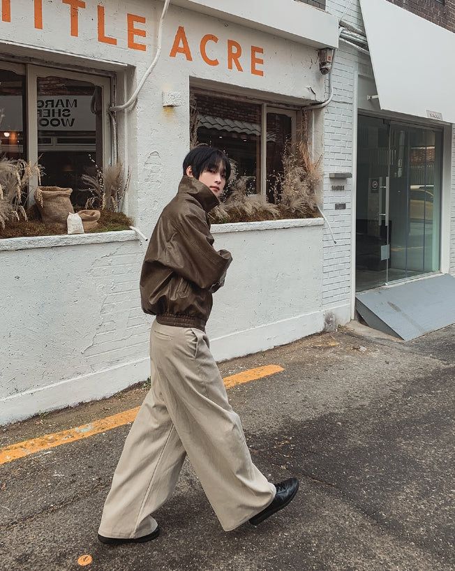 Arc Curved Wide Cotton Pants