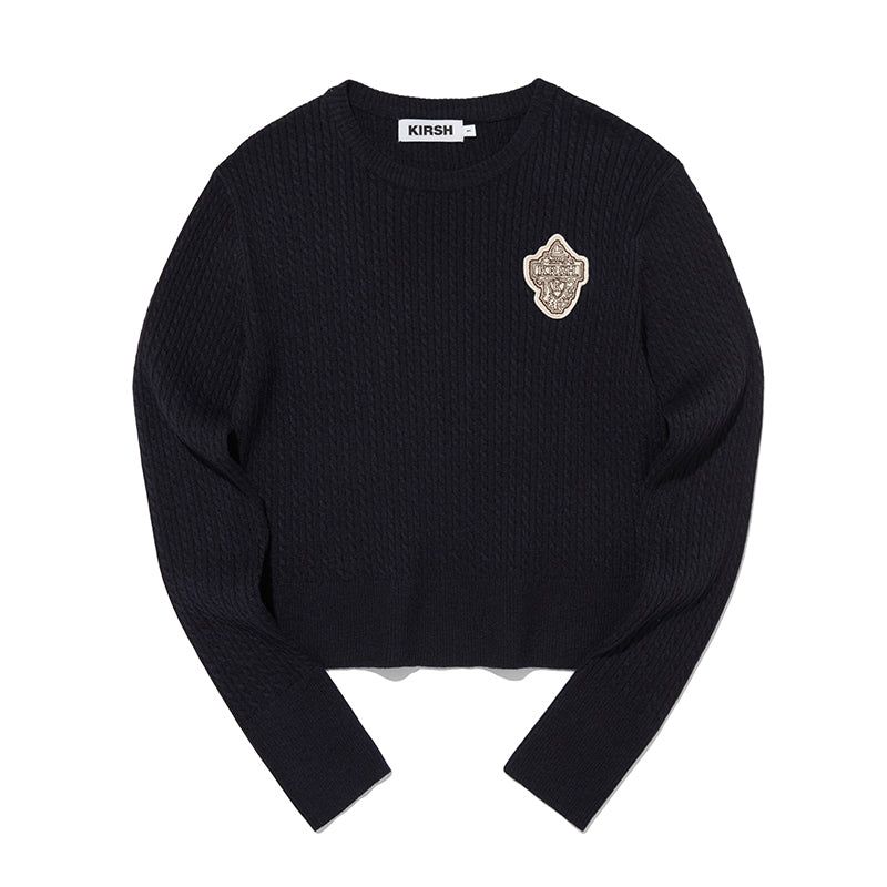 EMBLEM WAPPEN ROUND NECK KNIT [NAVY]