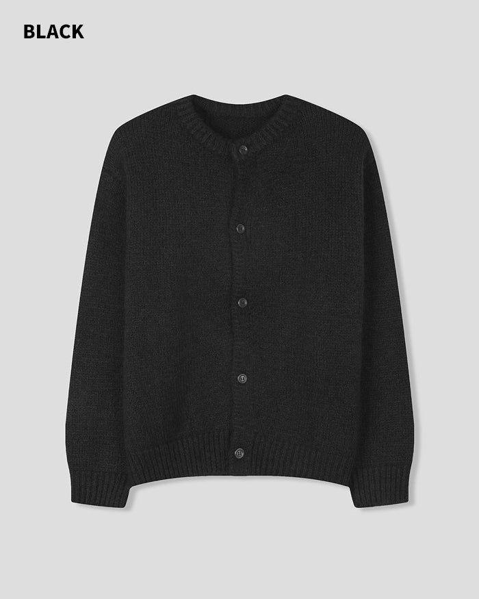 (UNISEX) Wool-mix Heavy Brush Knit Cardigan