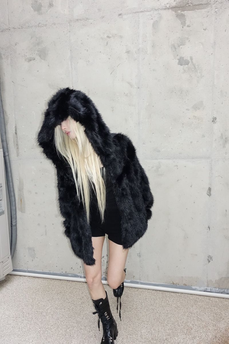 Street Hooded Fur Jacket