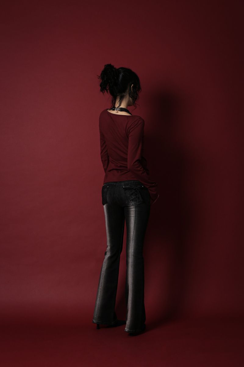 CORSET HIGHLIGHT BOOTS CUT DENIM #NOIR