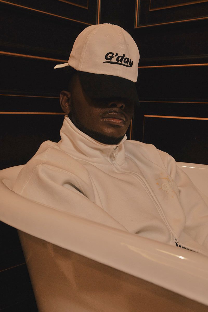 A GOOD DAY（ア グッドデイ）の「G'day coduroy ballcap(white（Hats）」