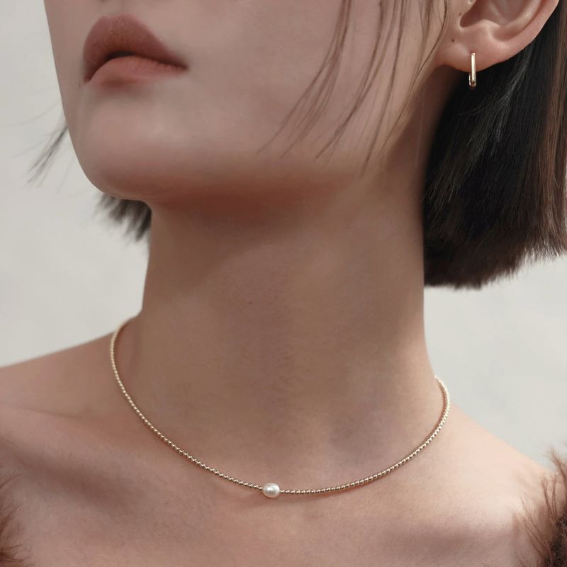 14K goldfilled pearl necklace