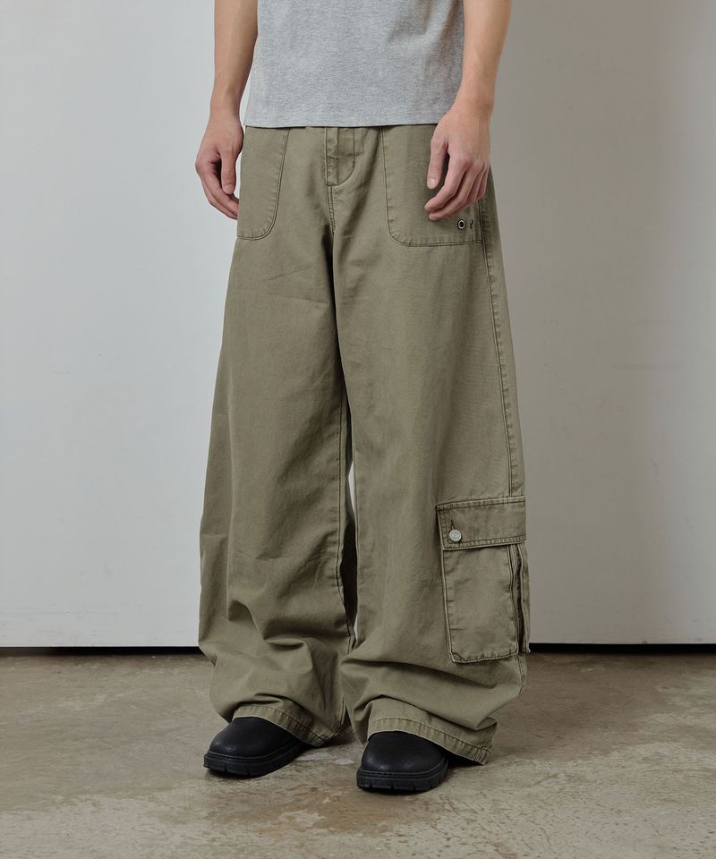 ODDSTUDIO（オッドスタジオ）の「Washed Pocket Semi Wide Cotton Pants - BEIGE（Pants）」