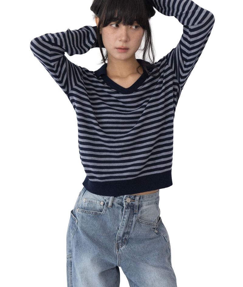 Rams Stripe Collar Knit