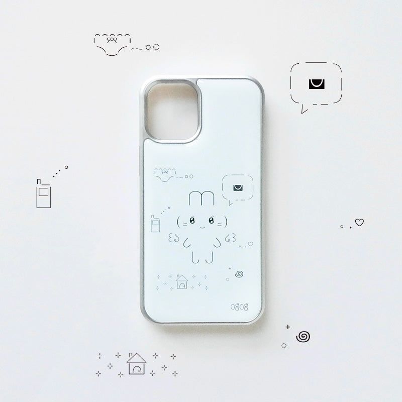 [MADE] pure bunny emoji phonecase (silver)