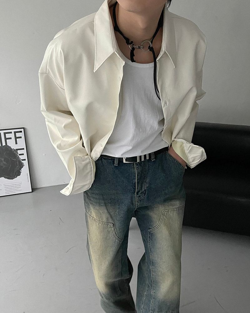 ECT Leather Crop Shirt (2 colors)