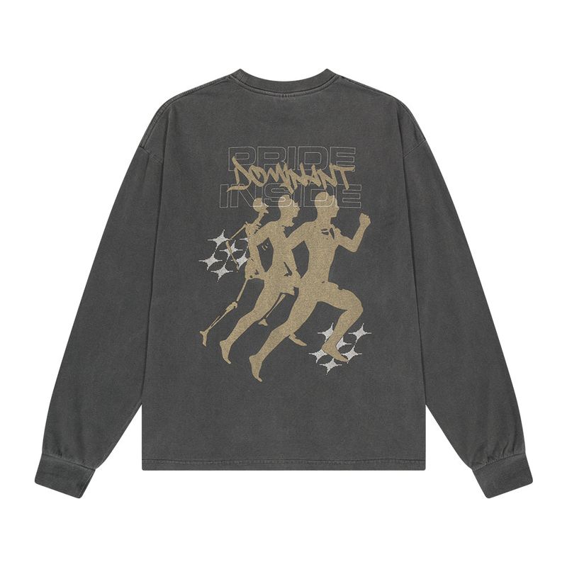 [16s Cotton]RP Pigment Washing Long Sleeve_Charcoal