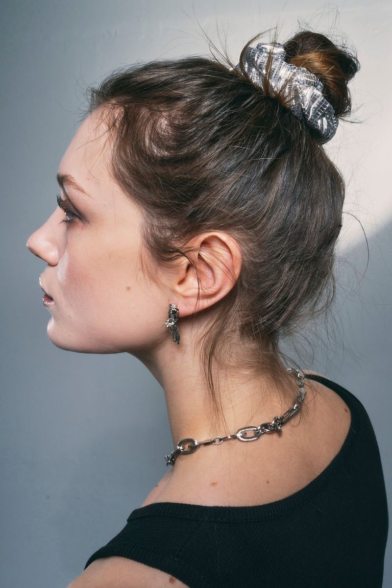 NO.330 [SILVER] GEOMETRY UNBALANCE EARRING EARCUFF SET