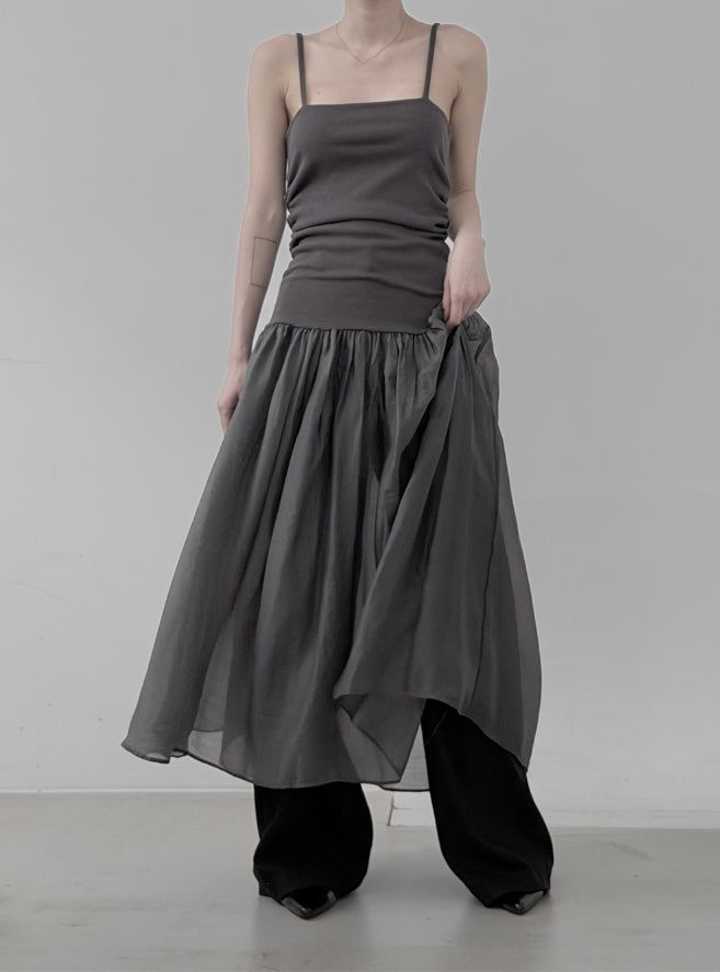 Melt Mix Chiffon Strap One Piece