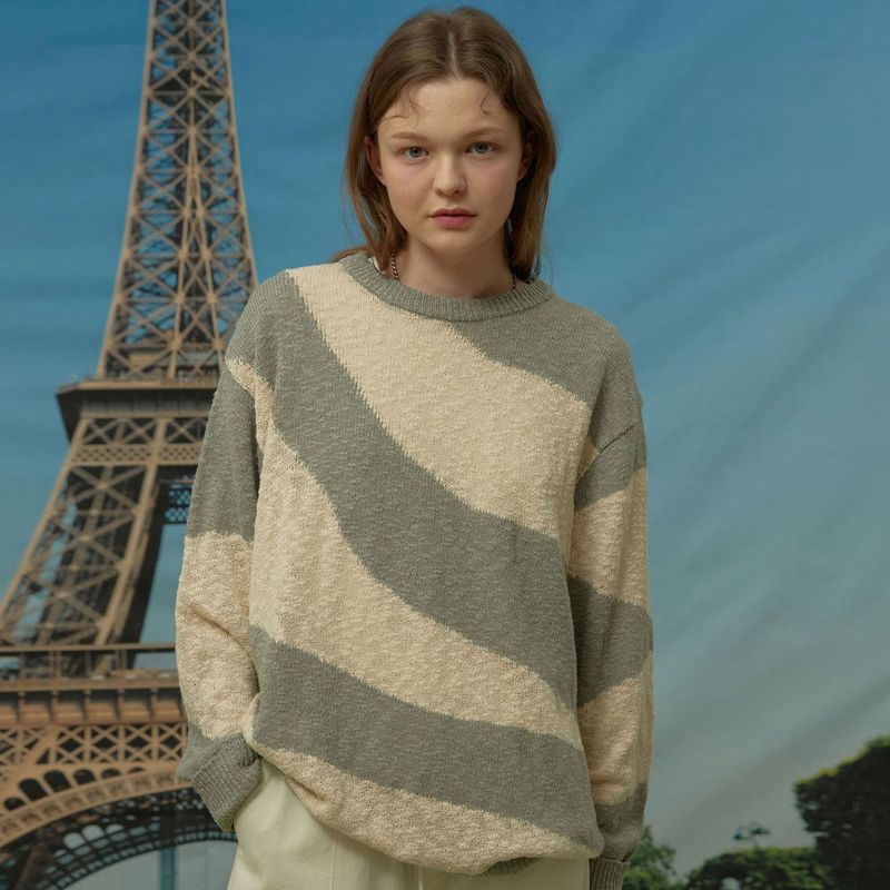 WaiKei(ワイケイ)の「Wave stripe knit(Tops)」