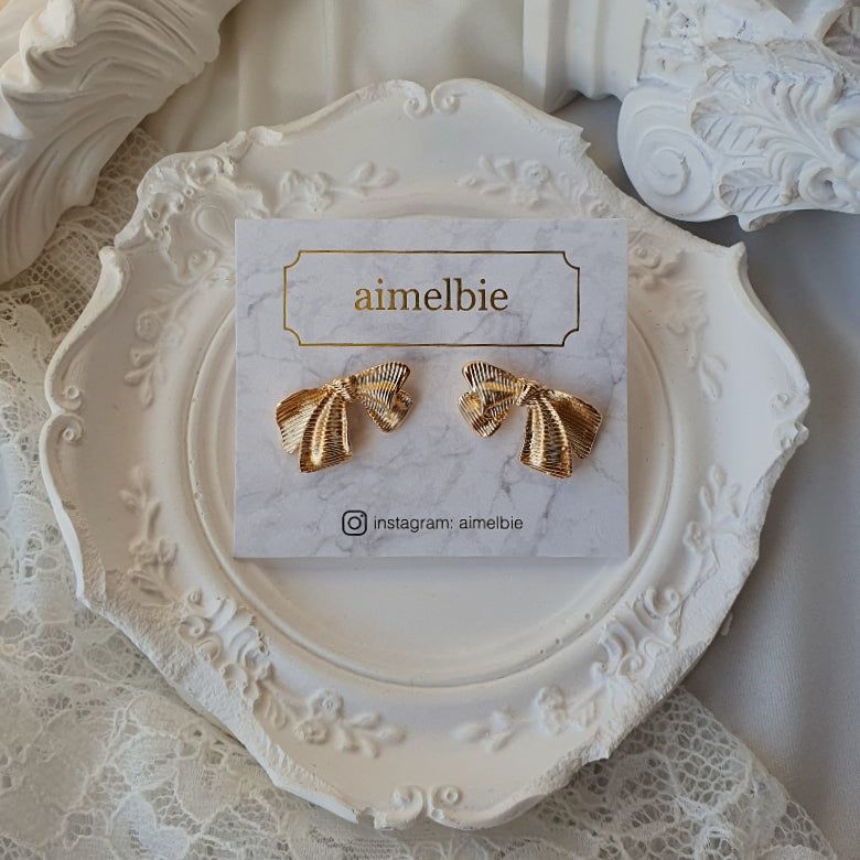 ジェーンリボンピアス - Gold Color