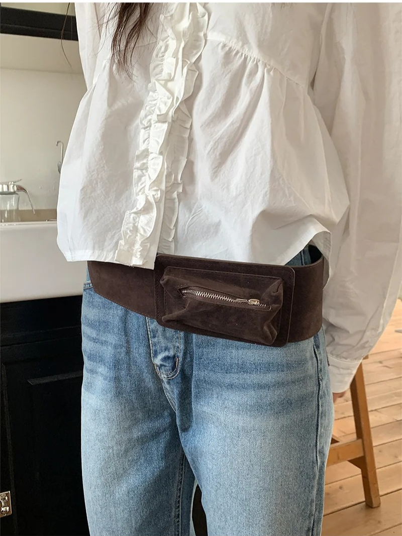 SUEDE POCKET BELT BAG (2C)