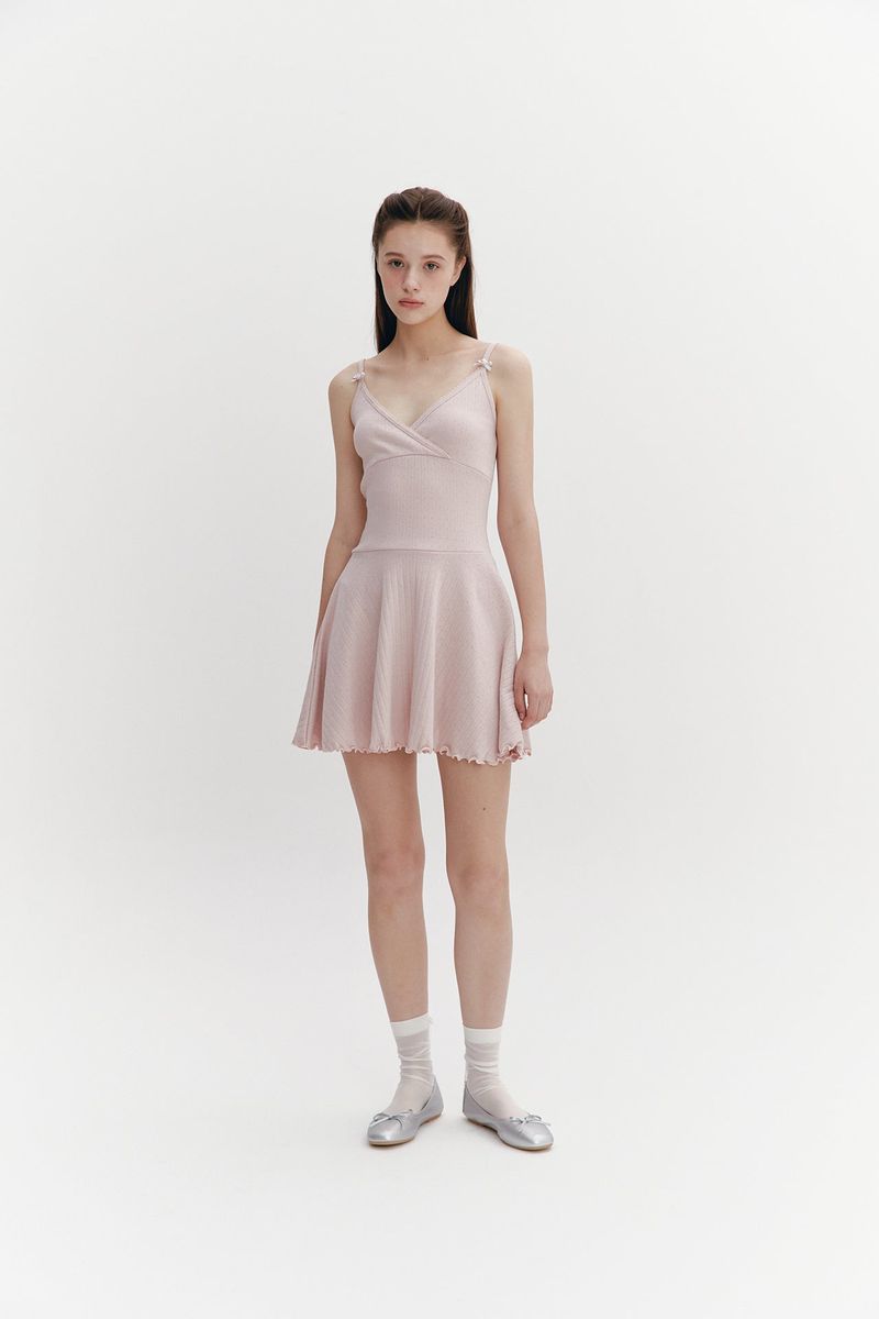 Wave Flare Dress Pink