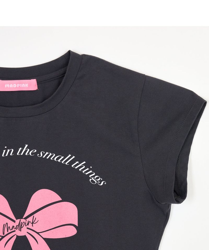 RIBBON PRINT T CHARCOAL