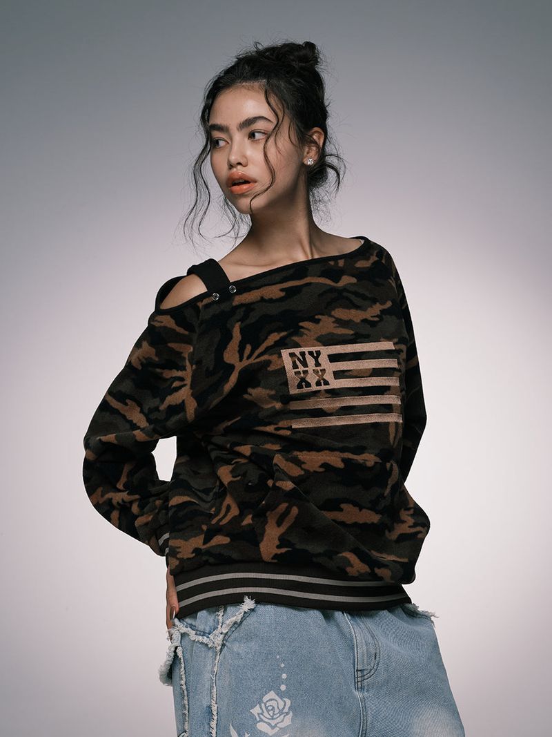 NYX FLUFFY OFF SHOULDER KHAKI