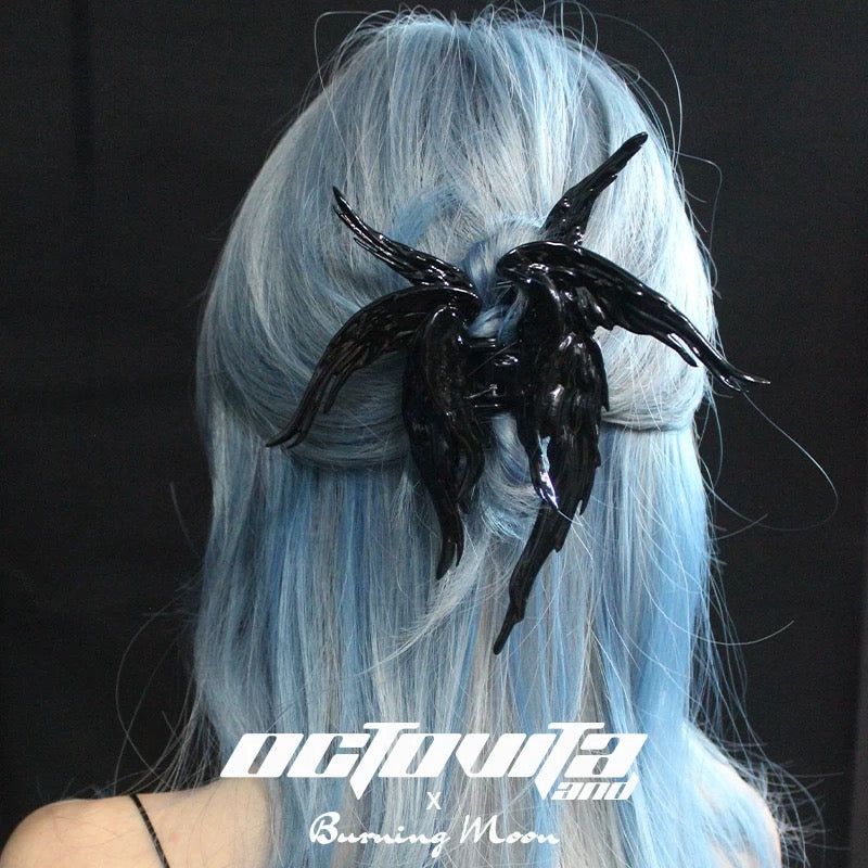 Black Fallen Angel Hairpin