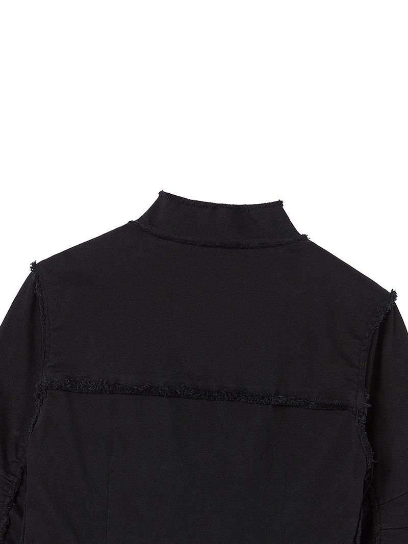 EYELET COTTON JACKET BLACK