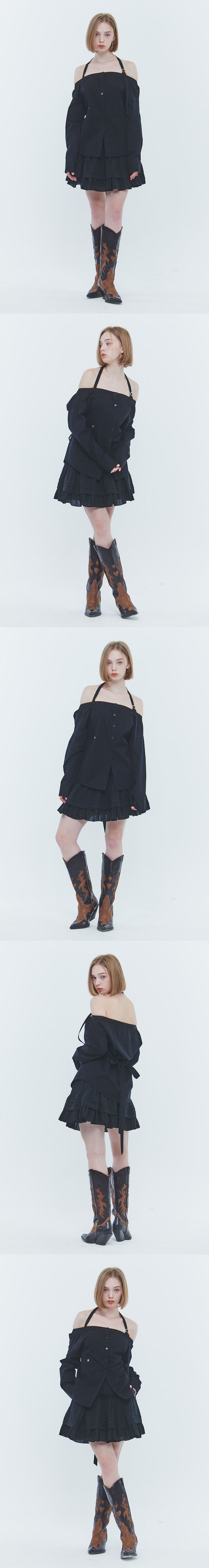 SARA HALTER SHIRT black