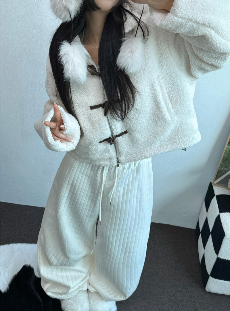 TEDDY CURLY🤎CUTIE PETIT ZIP UP 🤎🧸🐏3COLOR