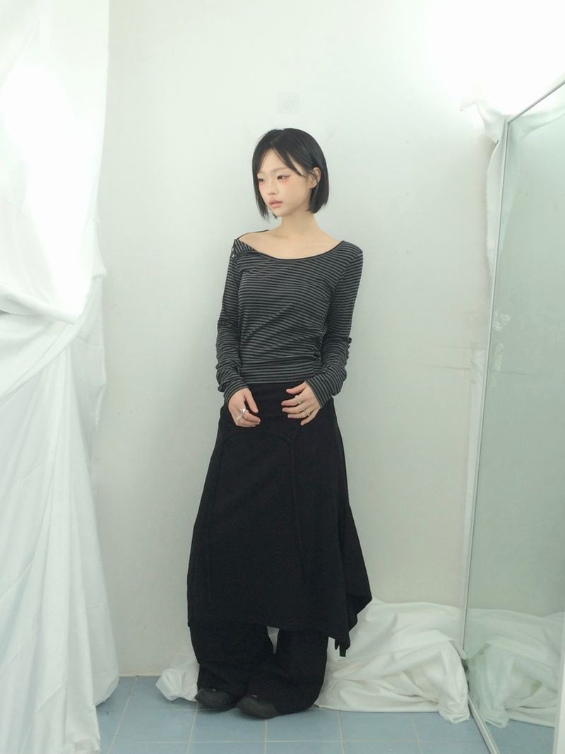 double-strap draped long dress