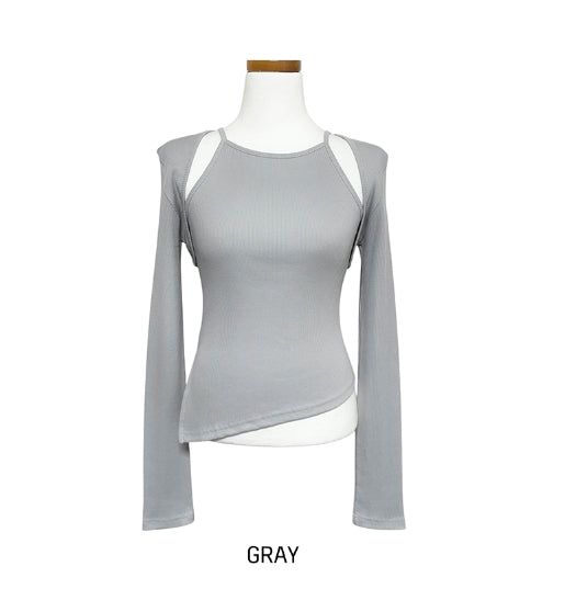 Connie unbalanced halter-neck bolero Set