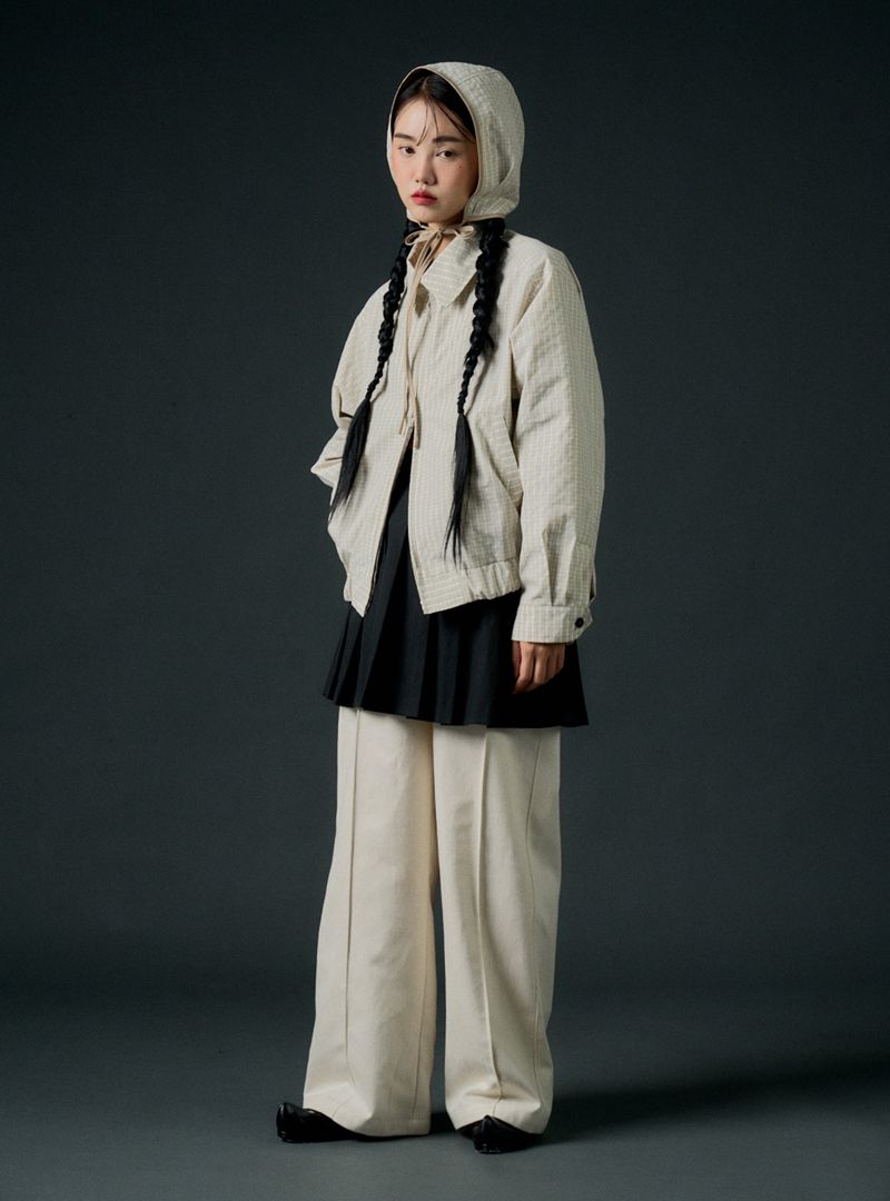 Checkboard jumper (beige)