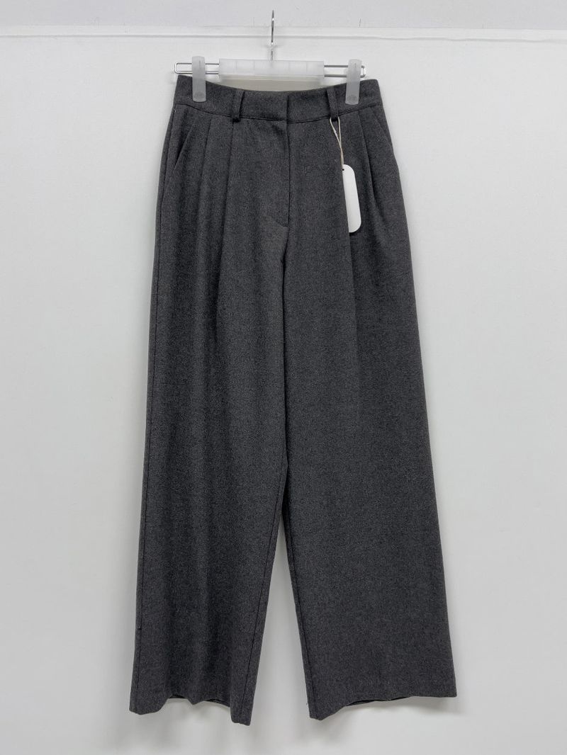 [wool30%/FW] Twill Wool High-Waist Slacks