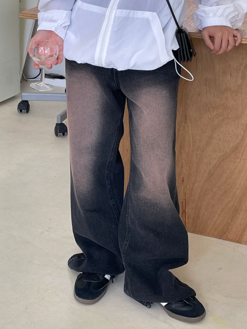 Vintage old washing wide pants 