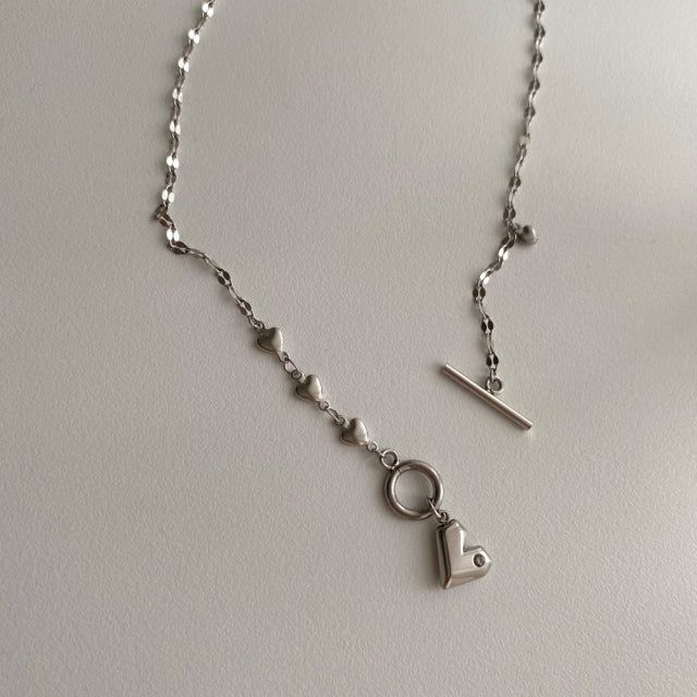 ssgh toggle bar heart two-way necklace