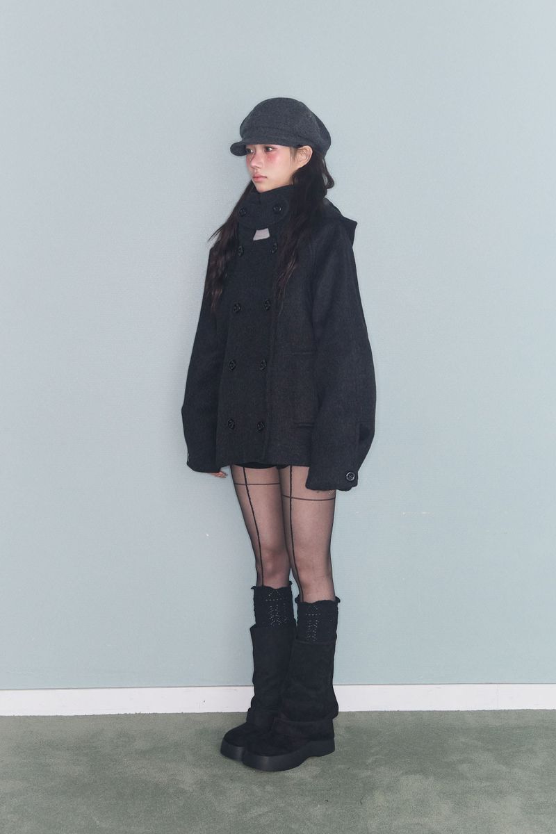 SIDE BUTTON HAT GREY