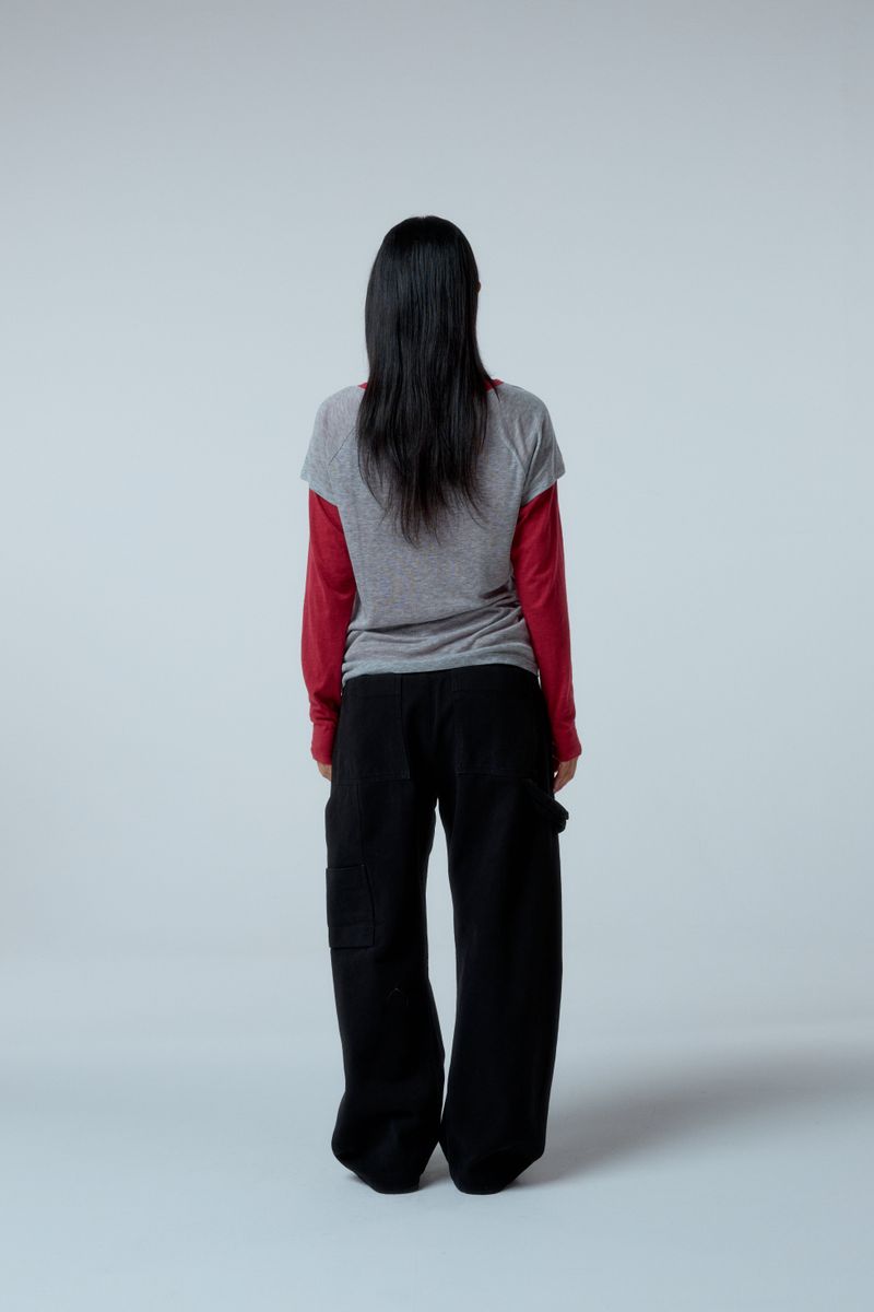 Street league blur artwork double layer long sleeve (Red)