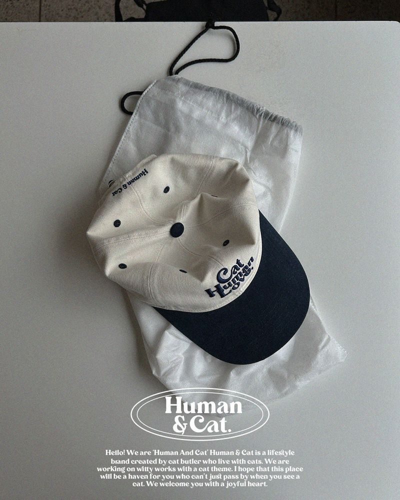 CAT HUMAN LOVE PEACH BALL CAP  / PINK