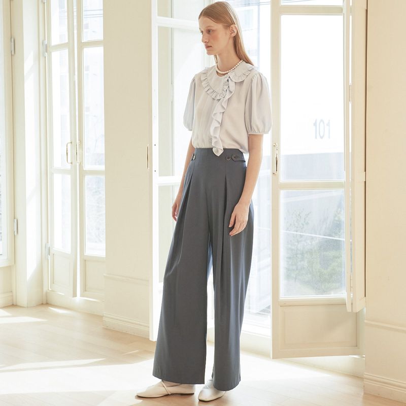 VITALSIGN（バイタルサイン）の「[LINE] Button Inverted Wide Slacks (3 colors)（Pants）」