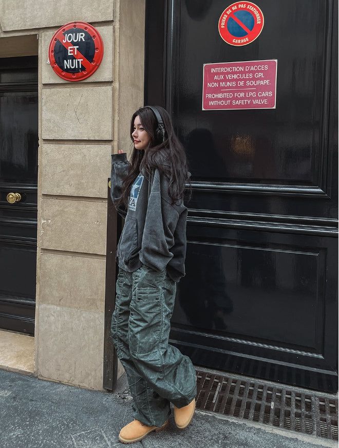 Piper shirring nylon jogger pants