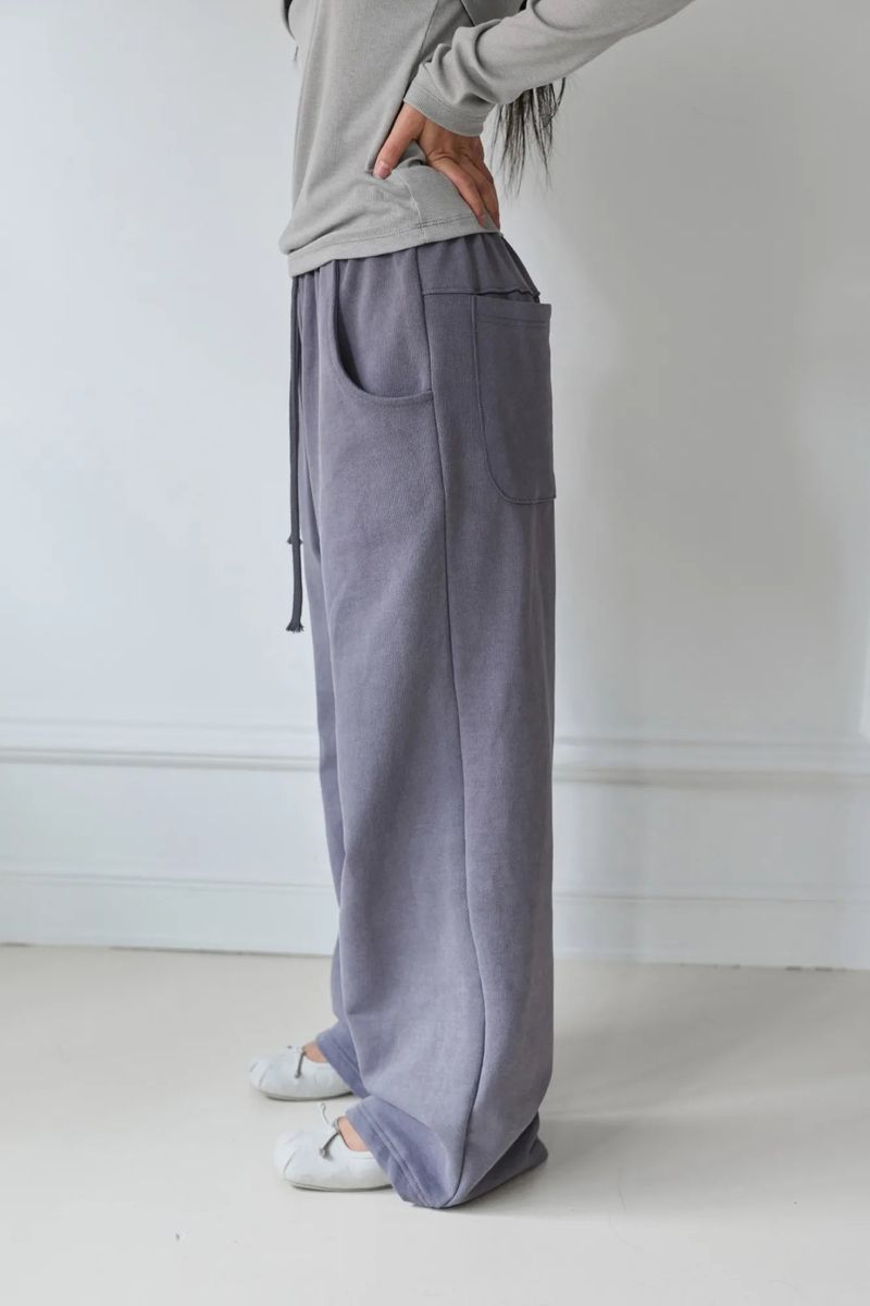26SS★ SILVER GLITTER PIGMENT SWEAT PANTS