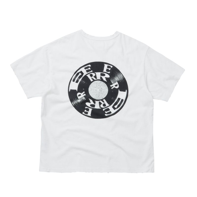 EEERRR Record artwork damage washing T-shirt (White)
