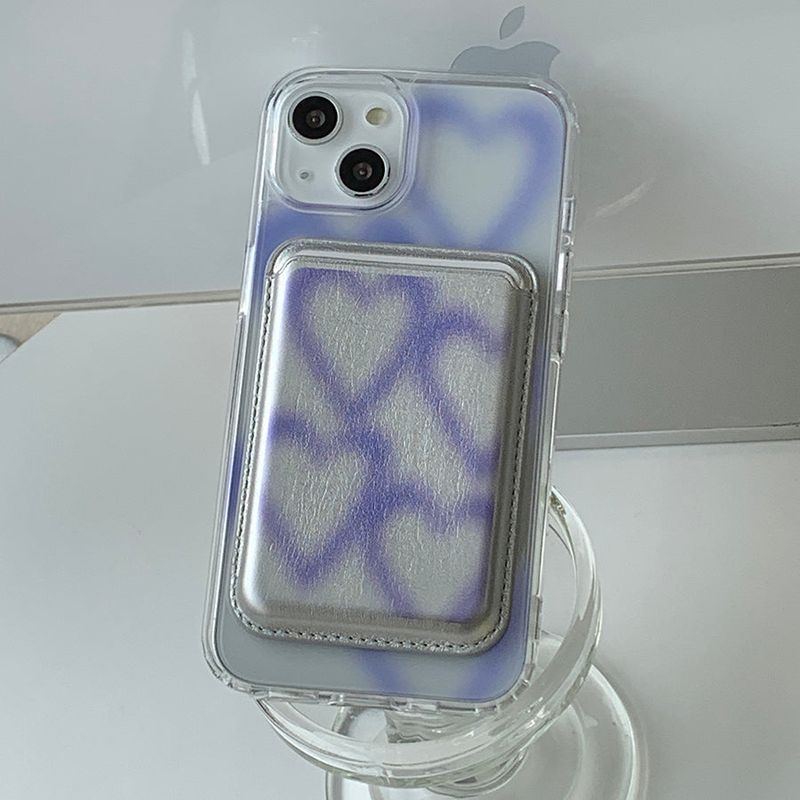 Blue - Blur Pattern Magsafe Phone Case Card Pocket Set