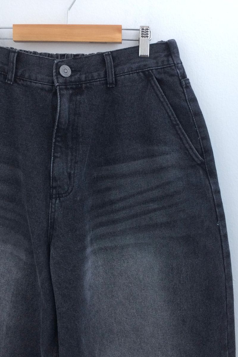 Curved overfit washed denim