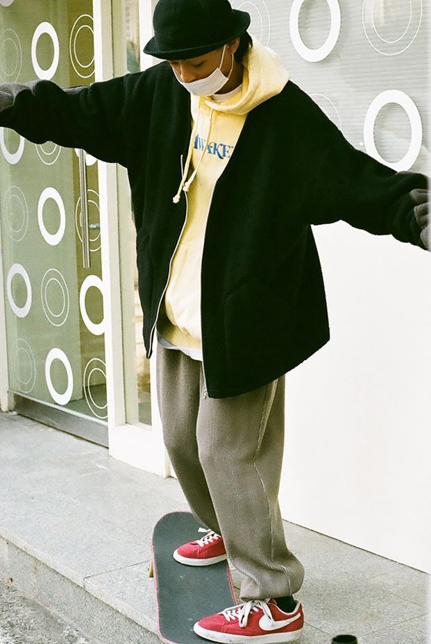 Double Face Fleece Cardigan / Olive Beige