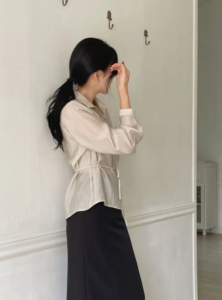 Dren Sheer Shirt Blouse (Strap Set)