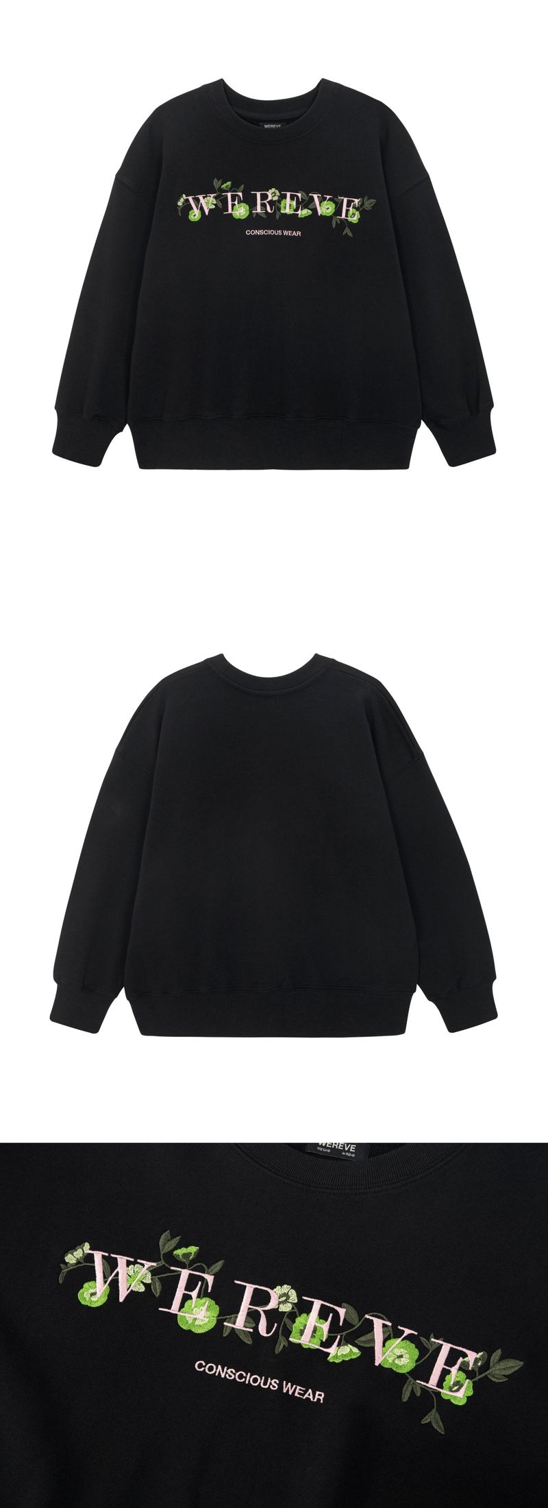 Flower Logo Embroidered Sweat shirt
